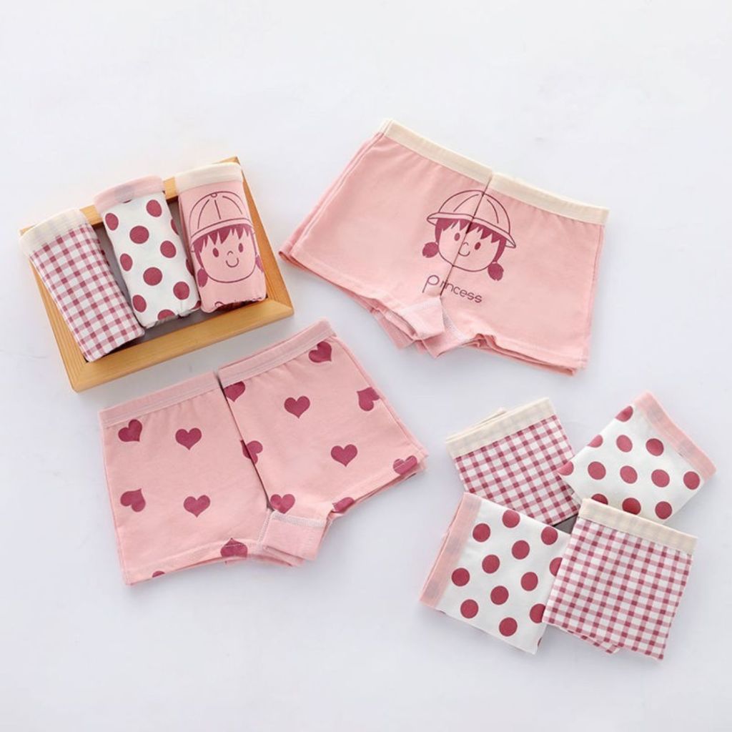 Combo 4 Quần Lót Bé Gái Dáng Đùi Cotton Mềm Mịn, Set 4 Quần Chip Trẻ Em Thỏa Mái Vận Động ZANABRA