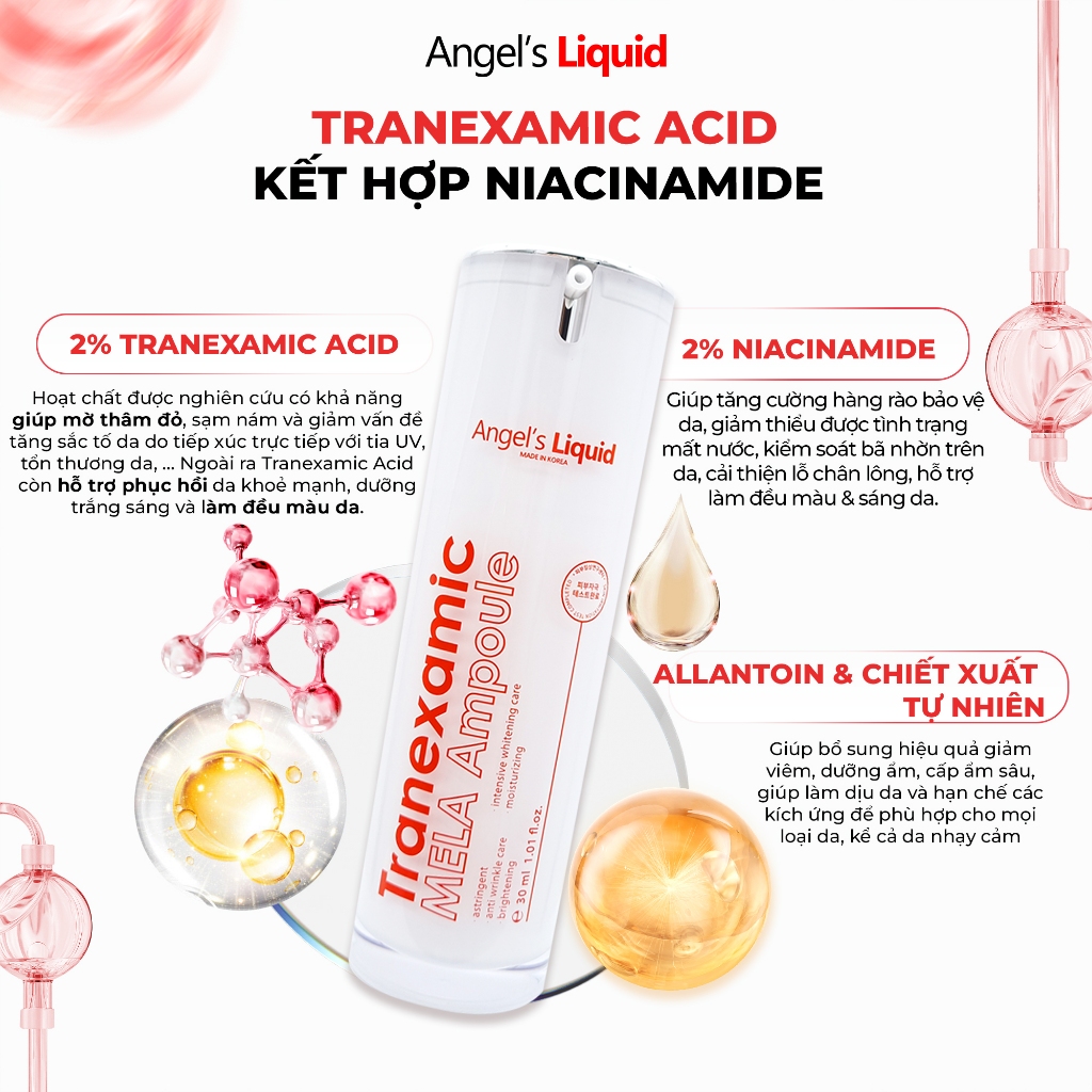 Ảnh Siêu Tinh Chất Xoá Thâm Đỏ Mờ Sạm Nám Angel's Liquid Tranexamic Mela Ampoule 30ml 2