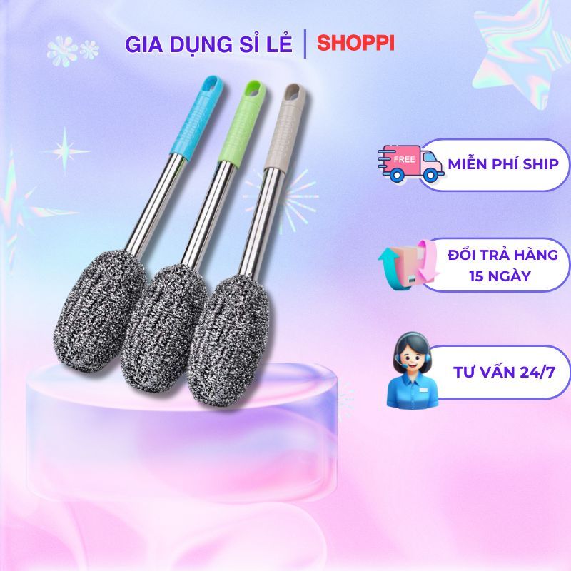 Chổi Cọ Nồi Cán Dài - Cọ Xoong Inox 304 Đa Năng Vệ Sinh Nhà Tắm Bồn Rửa ...