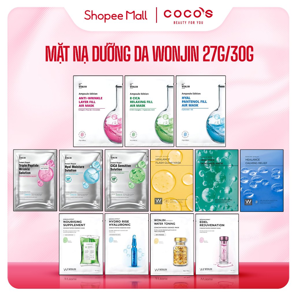 Ảnh Mặt Nạ Wonjin Cấp Ẩm, Làm Dịu, Cung Cấp Collagen 27g/ 30g 1