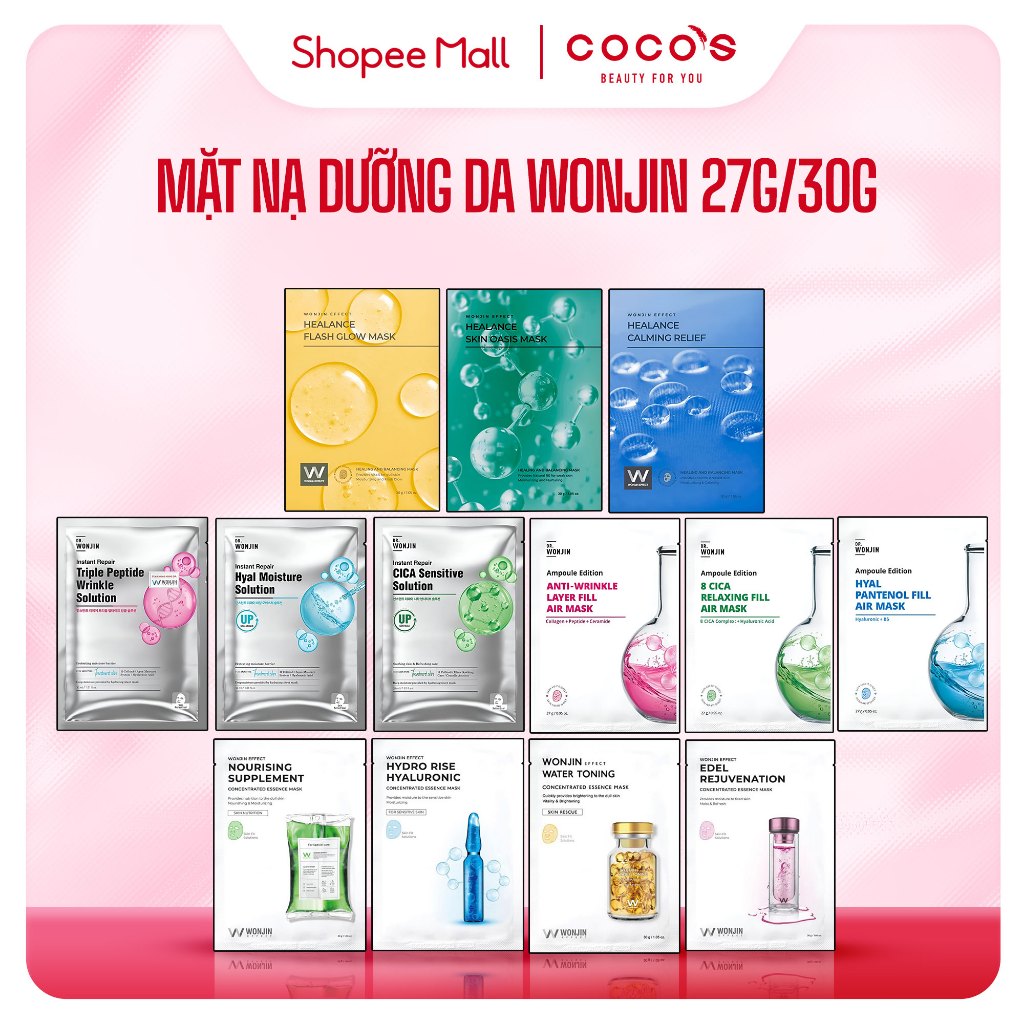 Ảnh Mặt Nạ Dưỡng Da Wonjin Effect Concentrated Essence/ Ampoule/ Repair Mask 30g 1