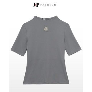 Áo Thun Nữ Tay Lỡ J-P Fashion Cổ Tròn Basic, Áo Phông Trơn In Logo Sang Trọng, Chất Mềm Mịn Co Giãn 10211658