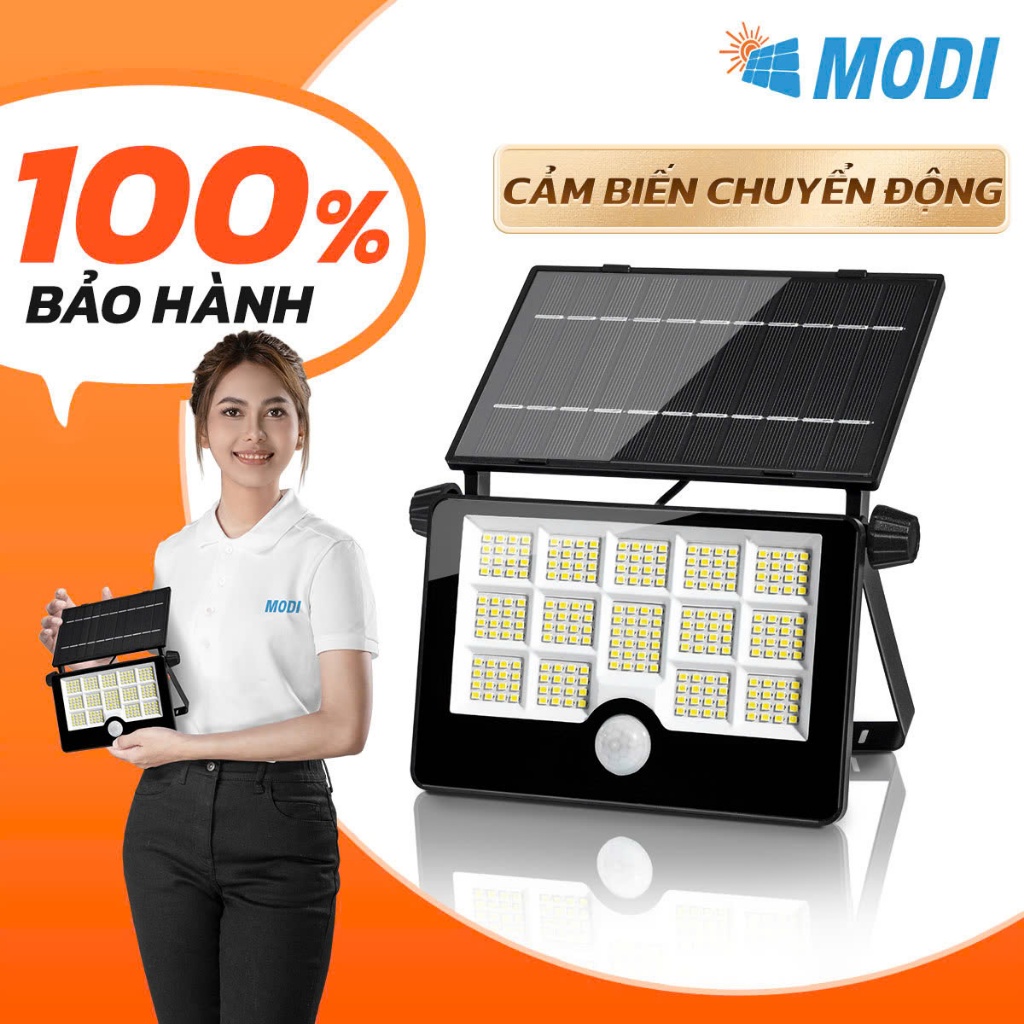 Ảnh Đèn Pha Led Cảm Biến Chuyển Động Ngoài Trời Năng Lượng Mặt Trời MODI SOLAR Có Cổng Sạc USB 2