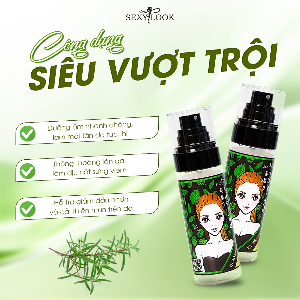 Ảnh Xịt Khoáng Tràm Trà SEXYLOOK Hỗ Trợ Giảm Dầu Mụn và Dưỡng Ẩm Da SEXYLOOK 2