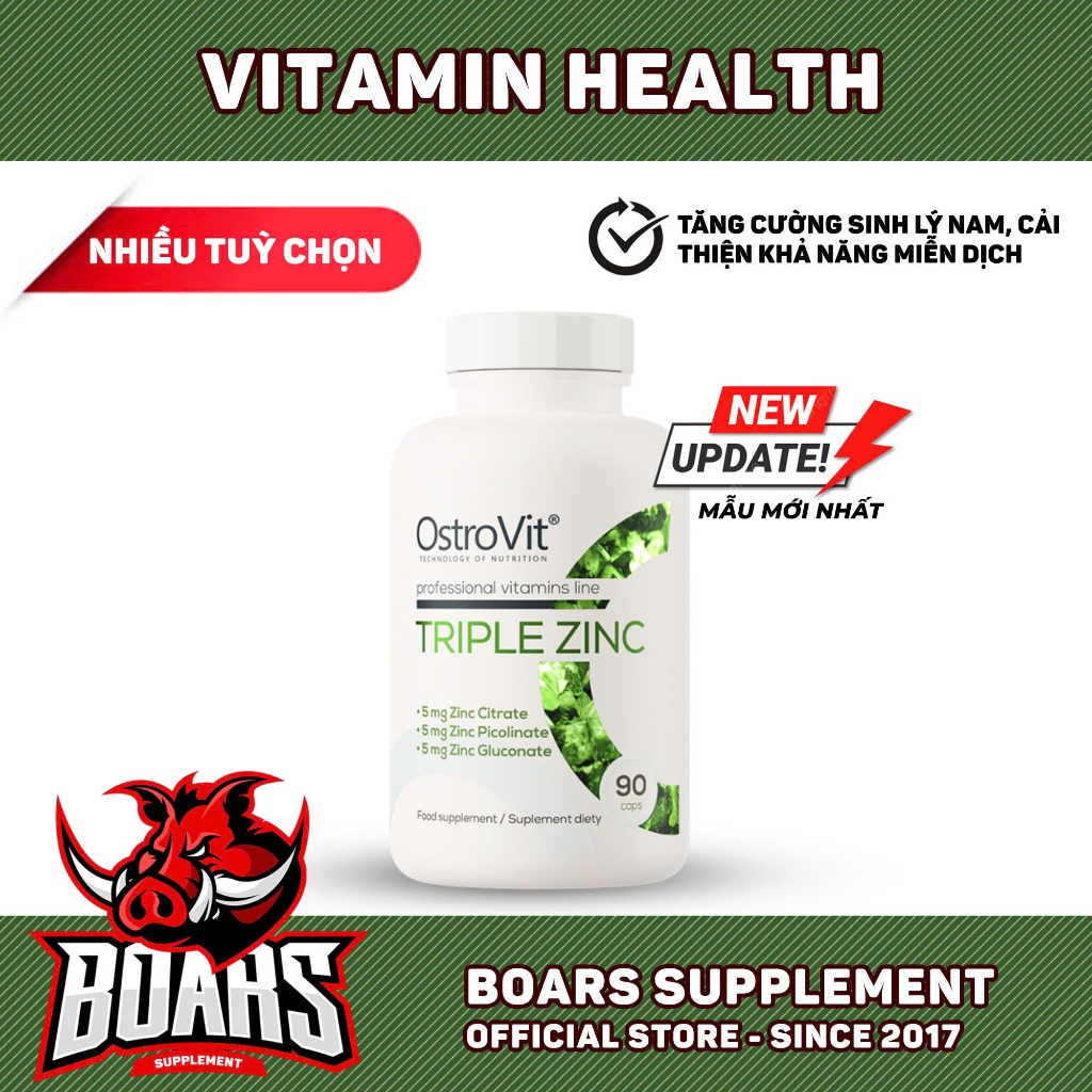 OSTROVIT TRIPLE ZINC, VIÊN UỐNG HỖ TRỢ SỨC KHỎE NAM GIỚI 90 VIÊN