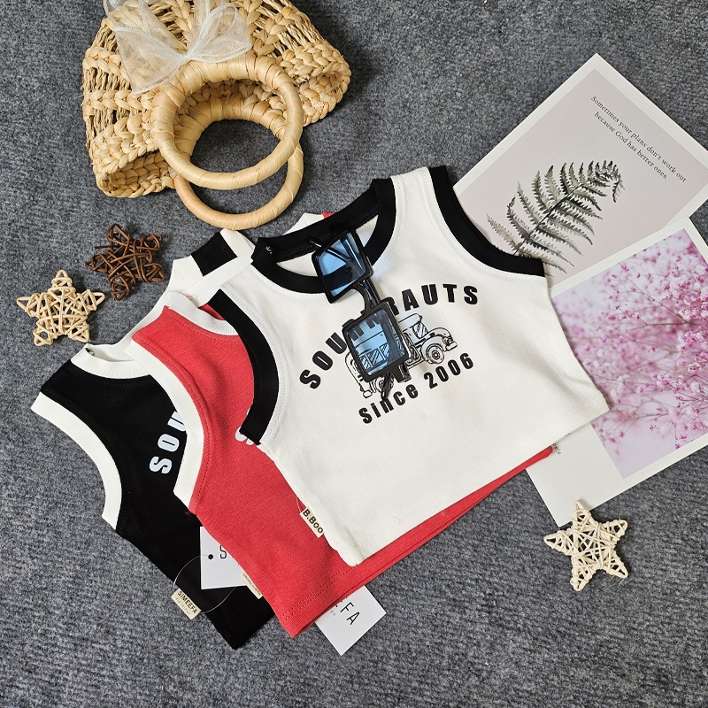 Ảnh Áo Croptop Sát Nách CRSN01 Lé Màu Hình In Chữ Cho Bé Gái Cực Sành Điệu BabyBoo - Pibo Store 2