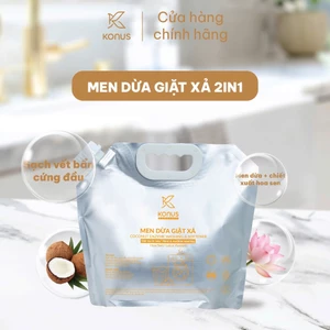 Men Dừa Giặt Xả 2in1 Hương Sen Konus Homecare Dành Cho Giặt Tay & Máy