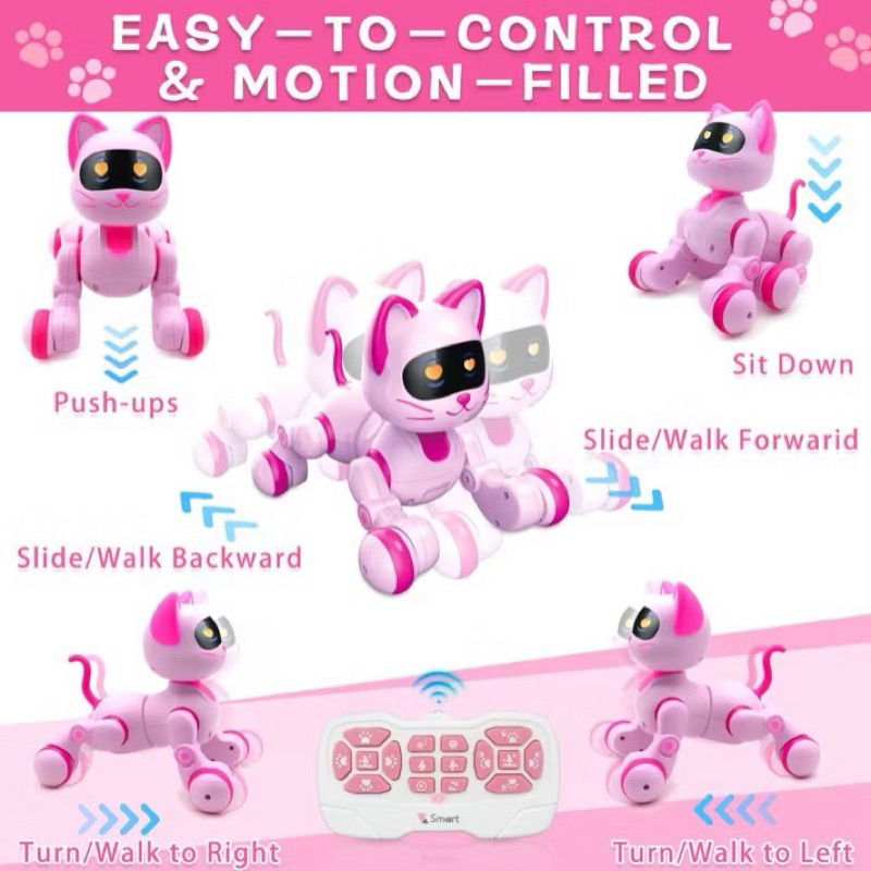 Mèo Robot Mèo Điều Khiển Từ Xa Thông Minh Robot Smart Điều Khiển Hoạt Động Âm Thanh Di Chuyển Thông Minh-PUPU HOUSE