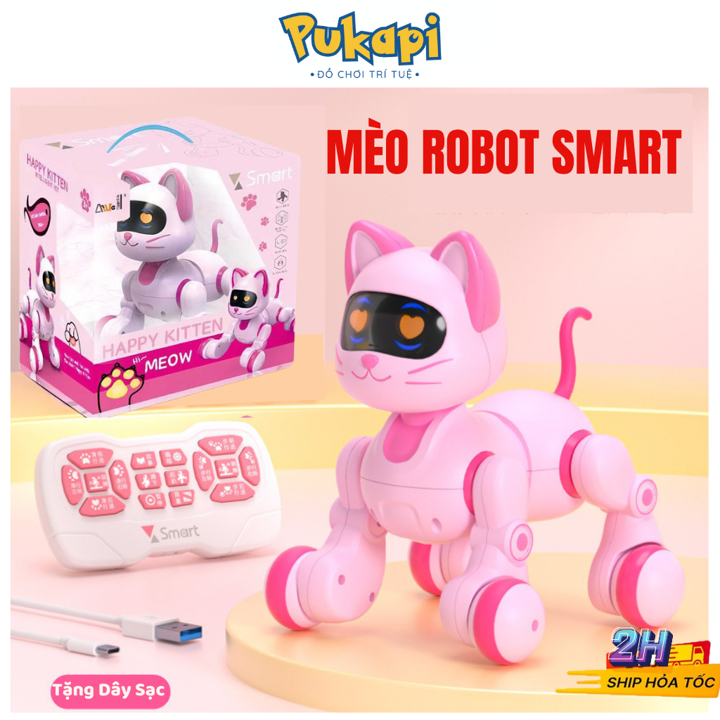 Mèo Robot Điều Khiển Từ Xa Thông Minh Mèo Robot Smart Điều Khiển Từ Xa Nhiều Hoạt Động Có Âm Thanh-Đồ Chơi Cho Bé PUKAPI