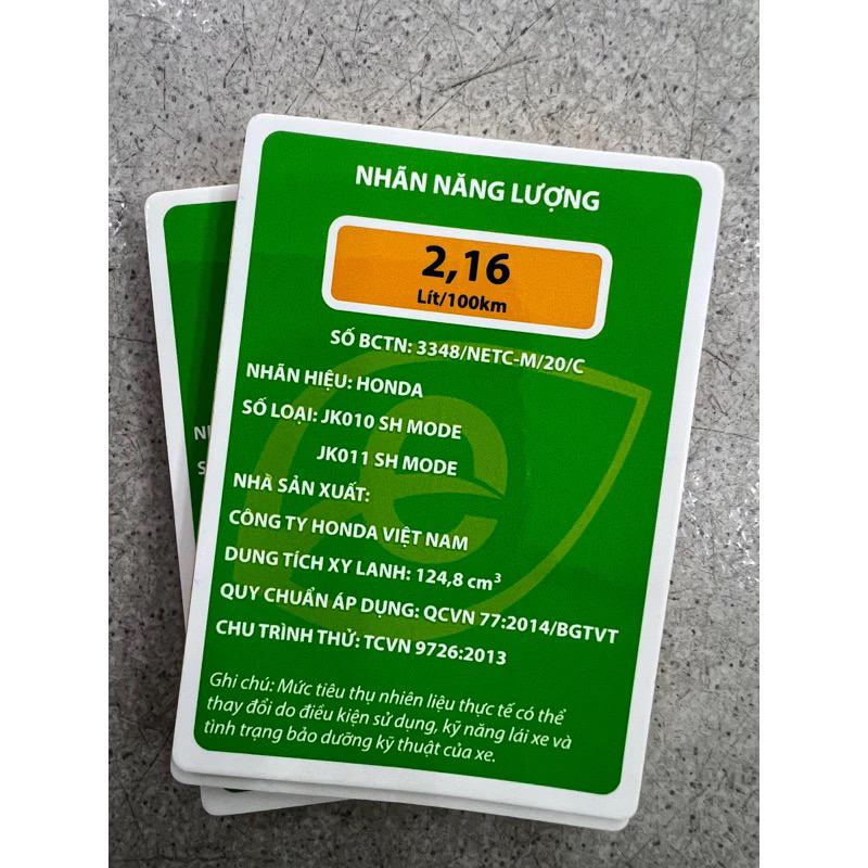 Tem thông số SH Mode 2022-2023-2024-2025 Zin