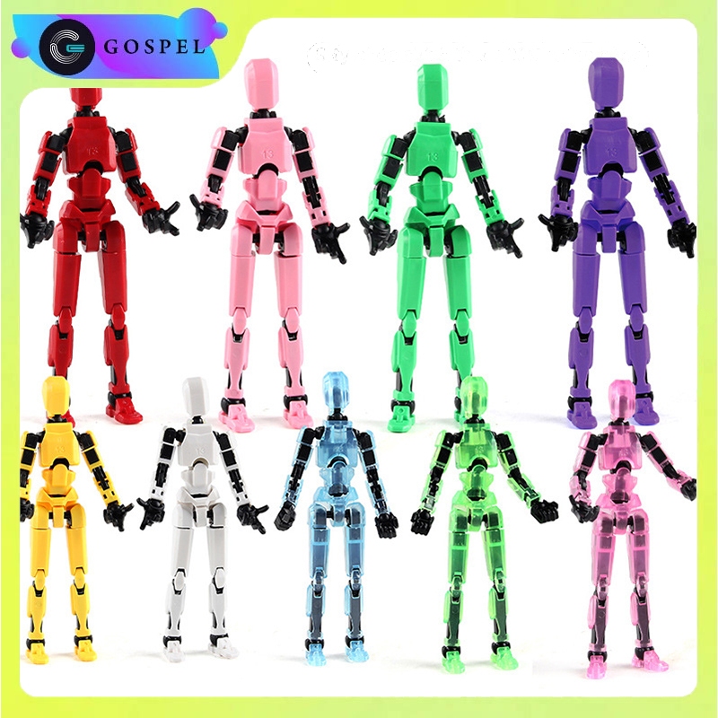 🚀🚀trẻ em câu đố sáng tạo ghép 13 khớp hình nộm khối, 3D in đa khớp toàn thân hoạt động giải nén đồ chơi