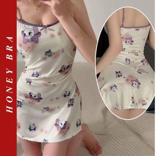 ĐẦM NGỦ LỤA MỀM MẠI IN HÌNH DỄ THƯƠNG – SANG TRỌNG, QUYẾN RŨ, THOẢI MÁI 💖✨DN114