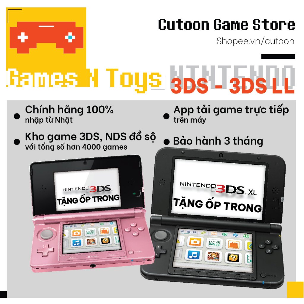 Nintendo 3ds Xl 2ds Shopee Máy Chơi Game Cầm Tay 3DS 2DS 3DS LL/XL đủ