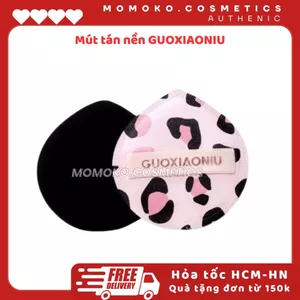 GUOXIAONIU Bông phấn dạng bột bông phấn họa tiết da báo chuyên dùng cho kem nền sử dụng ướt và khô