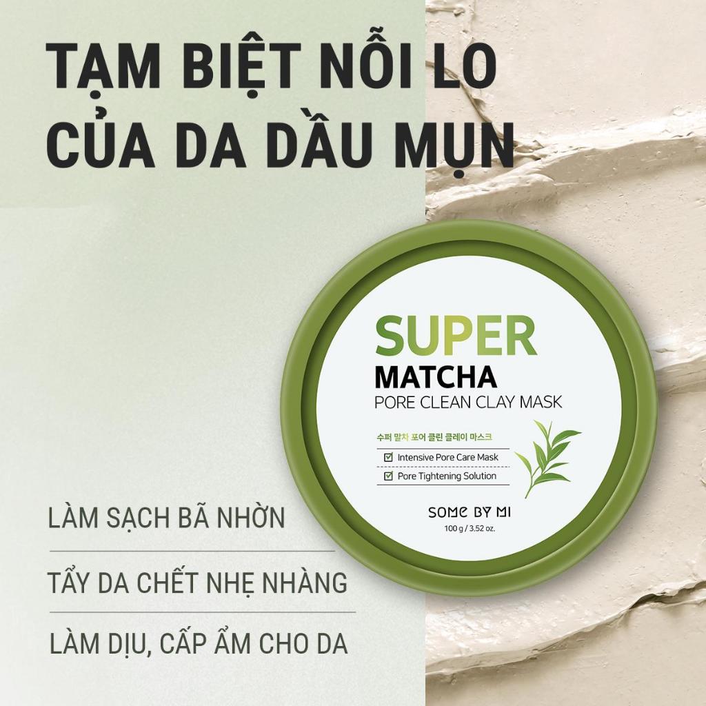 Ảnh [SP Live] Some By Mi Mặt nạ đất sét trà xanh Super Matcha Pore Clean Clay Mask 100g hỗ trợ làm sạch mụn đầu đen 1