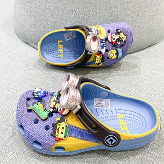 Dép sục classic minion 3 mắt kính, Sục cho bé trai bé gái Despicable Me Clog mắt lé tặng kèm jibbitz charms gắn dép