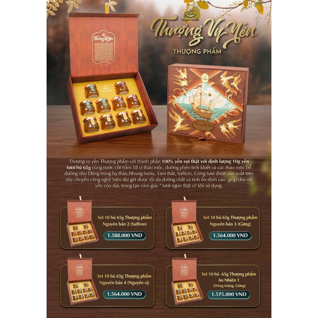 Ảnh Set Quà 10 Hũ Yến Chưng Sẵn Thượng Phẩm CiCi Thượng Đỉnh Yến Công Nghệ Cao Nguyên Chất Yến Sào Khánh Hòa 3