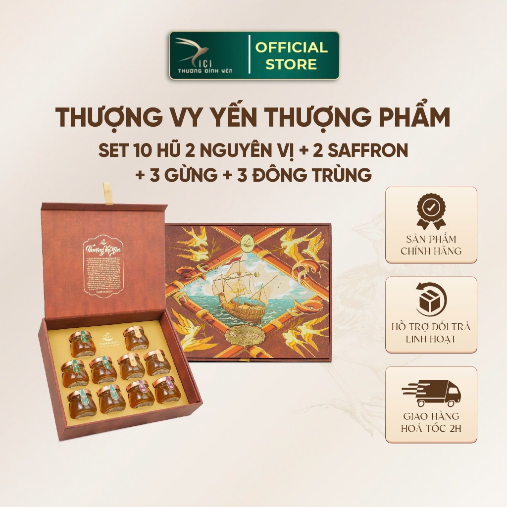 Ảnh Set Quà 10 Hũ Yến Chưng Sẵn Thượng Phẩm CiCi Thượng Đỉnh Yến Công Nghệ Cao Nguyên Chất Yến Sào Khánh Hòa 4