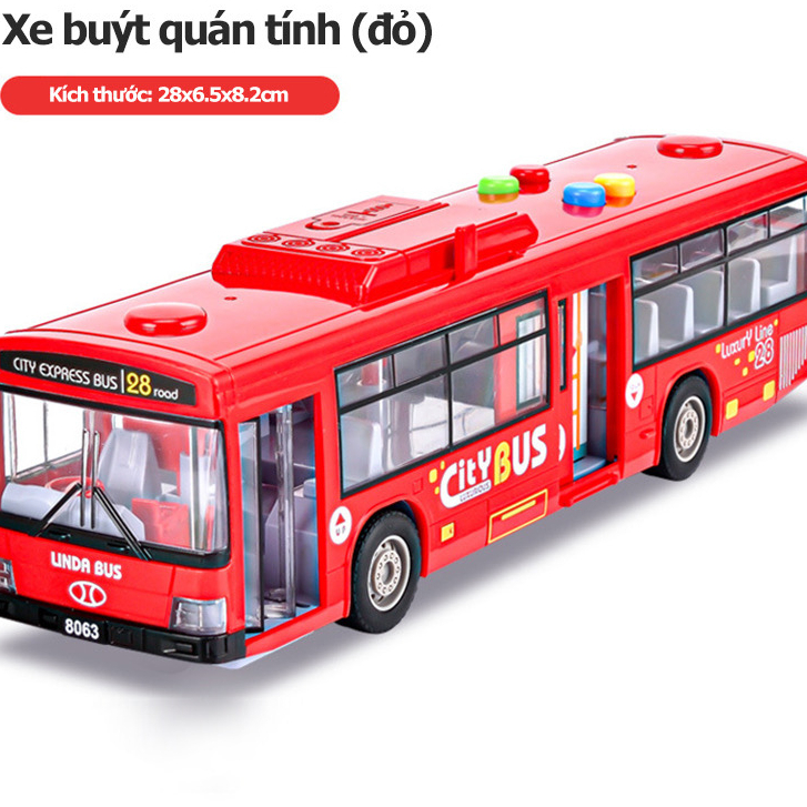 Xe buýt đồ chơi, Xe đồ chơi cho bé , xe đồ chơi cho bé trai, xe buýt công cộng, có đèn và âm thanh.