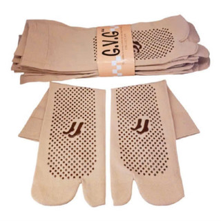 (Có chống trượt) Set 10 đôi (20 chiếc) tất (vớ) xỏ ngón GVG màu da có lớp chống trơn trượt