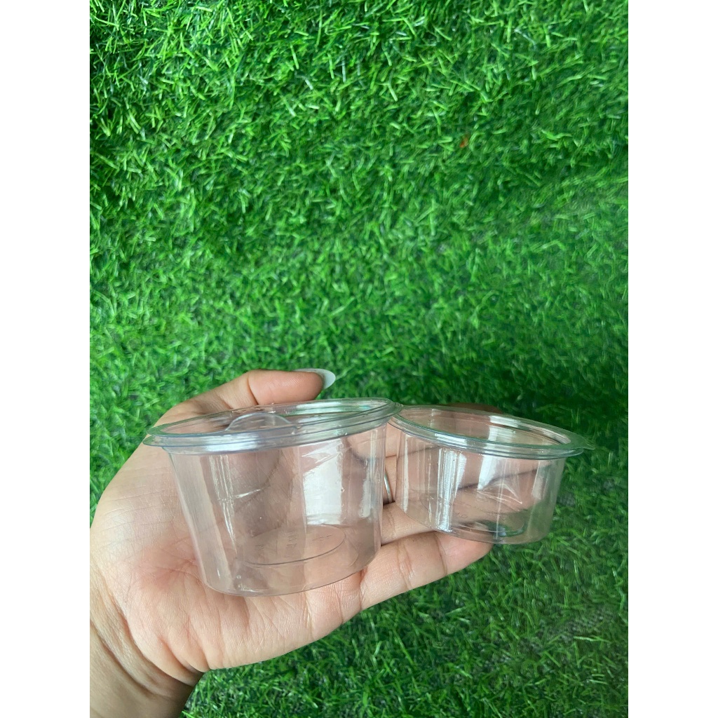 Sỉ Bịch 50 Hũ sốt nắp liền - cốc nhựa nắp cài dùng 1 lần đựng nước sốt , nước chấm dung tích 50ml 120ml