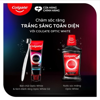 [HB Gift] Bộ 2 bàn chải Colgate trắng răng Optic White/ O.W Purple với lông chải 2 tầng sạch vượt trội, loại bỏ vết ố
