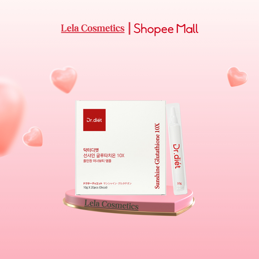 dr diet sunshine glutathione 10x Nước Uống Trắng Da Dr.Diet Sunshine Glutathione GC 10X Hàn Quốc Hộp 20 Ống  Giúp Da Trắng Sáng Mịn Màng