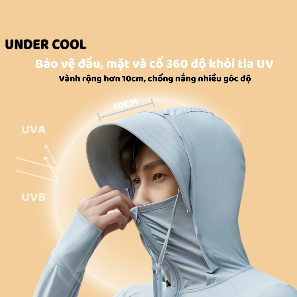 Áo Khoác Chống Nắng Nữ UNDERCOOL UPF50+ Đổi Màu Logo Chất Lụa Băng Mát Dáng Xuông Che Nắng Tối Ưu Có Túi Tiện Lợi ACN07