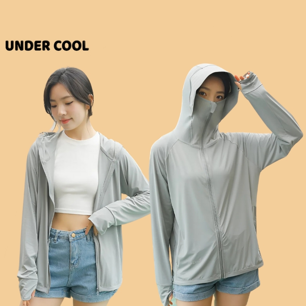 Áo Khoác Chống Nắng Nữ UNDERCOOL UPF50+ Đổi Màu Logo Chất Lụa Băng Mát Dáng Xuông Che Nắng Tối Ưu Có Túi Tiện Lợi ACN07