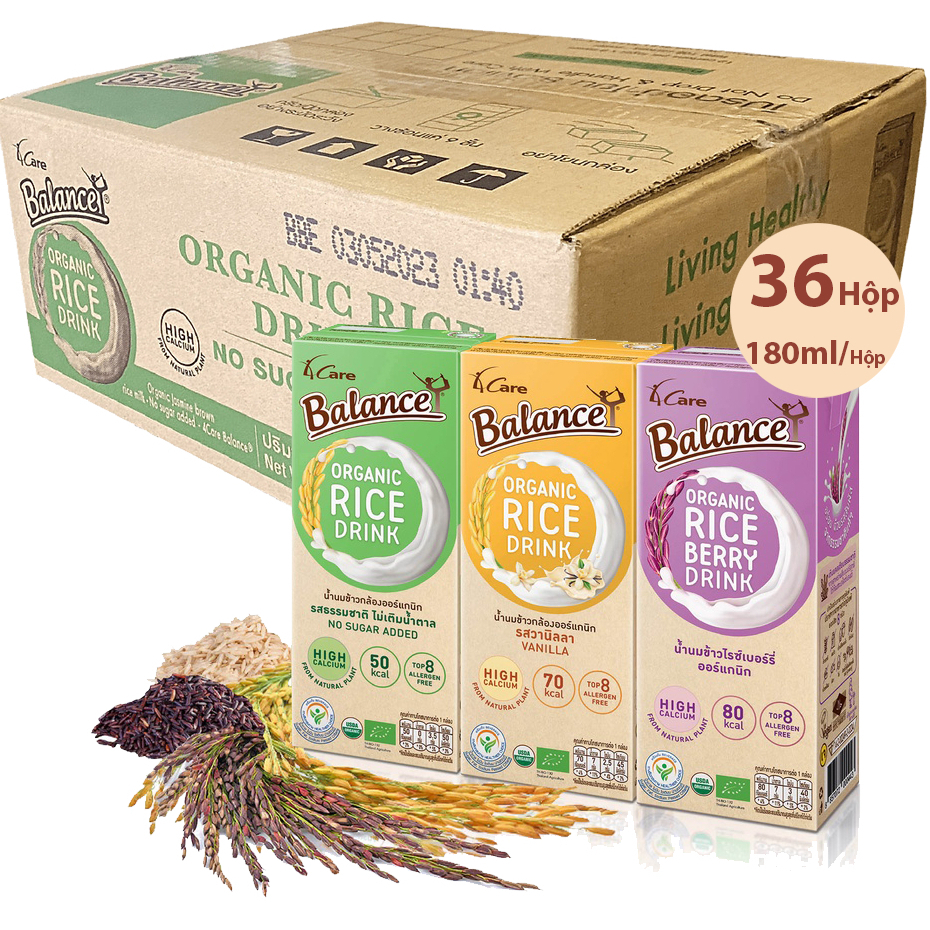 Sữa gạo hữu cơ 4Care Balance Organic Rice Drink hộp 180ml