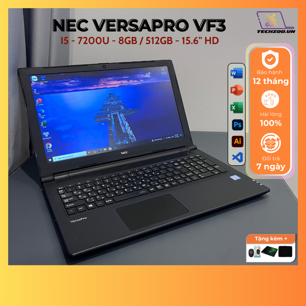 Laptop NEC VersaPRO VF-3 I5-7200U/8GB/512GB SSD/15.6inch HD/ học