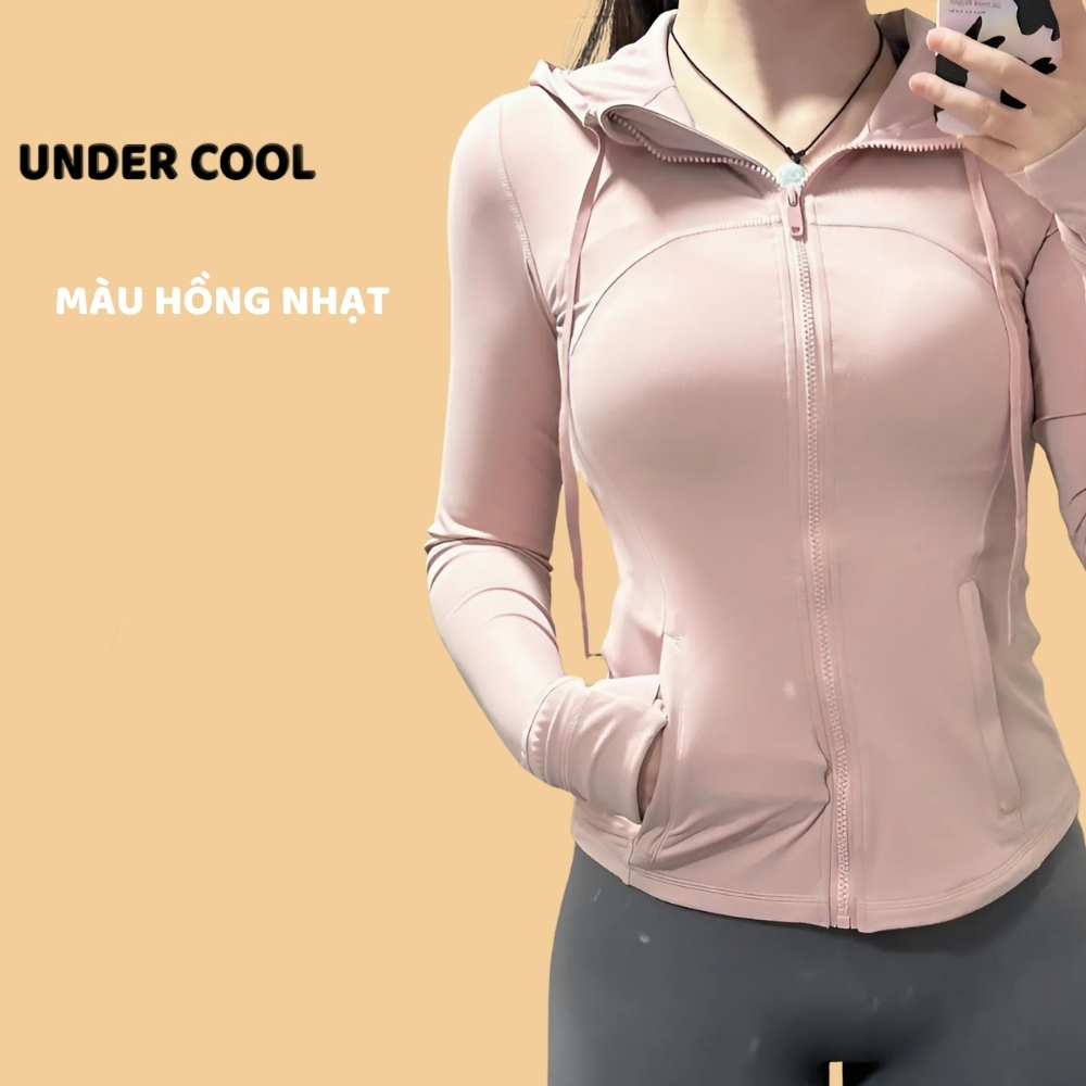 Áo Khoác Tập Gym UNDERCOOL Chống Nắng UPF 50+ Chất Co Giãn Thoáng Khí Chiết Eo Ôm Gọn Body Bảo Vệ Da Khi Vận Động ACN08