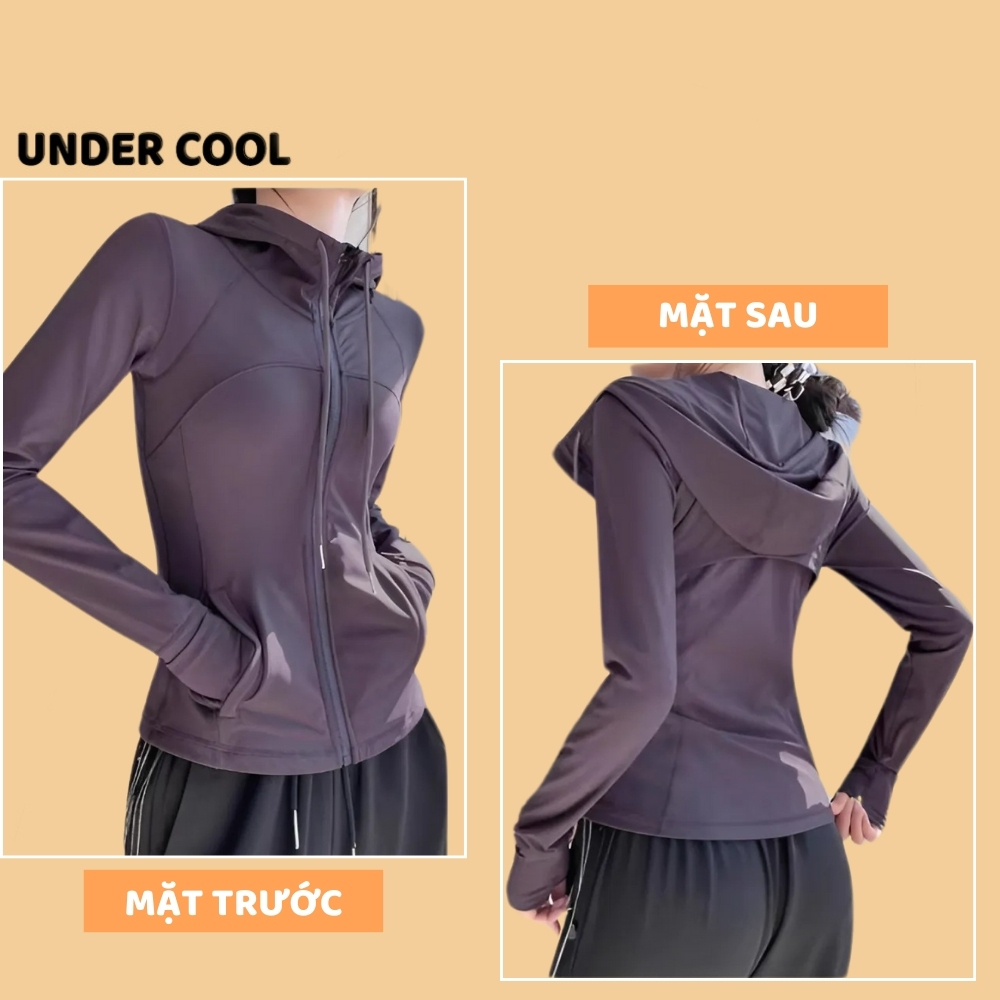 Áo Khoác Tập Gym UNDERCOOL Chống Nắng UPF 50+ Chất Co Giãn Thoáng Khí Chiết Eo Ôm Gọn Body Bảo Vệ Da Khi Vận Động ACN08