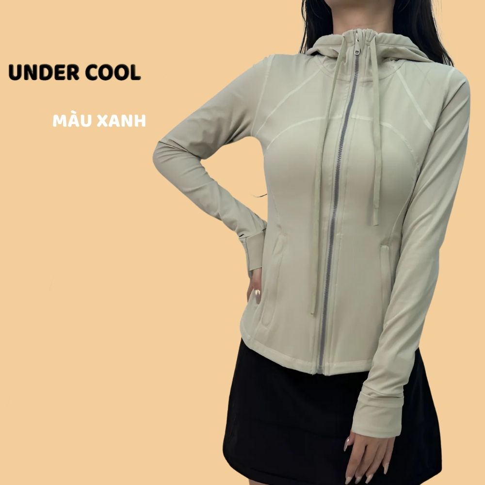 Áo Khoác Tập Gym UNDERCOOL Chống Nắng UPF 50+ Chất Co Giãn Thoáng Khí Chiết Eo Ôm Gọn Body Bảo Vệ Da Khi Vận Động ACN08