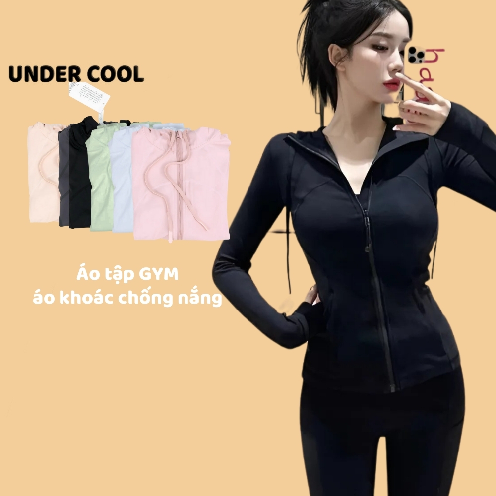 Áo Khoác Tập Gym UNDERCOOL Chống Nắng UPF 50+ Chất Co Giãn Thoáng Khí Chiết Eo Ôm Gọn Body Bảo Vệ Da Khi Vận Động ACN08