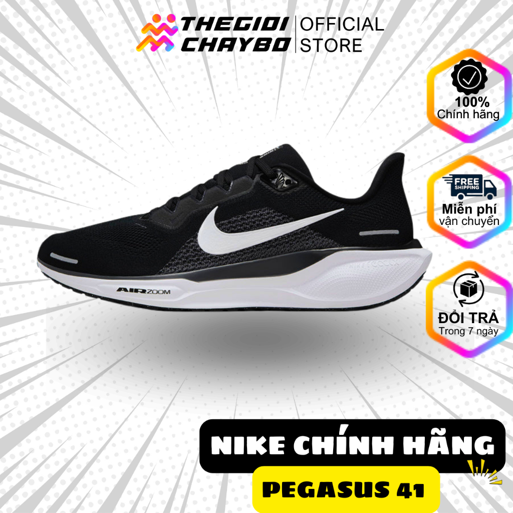 [Voucher 22%] Giày Chạy Bộ Nam/Nữ Nike Pegasus 41 -  Black/Anthracite/White