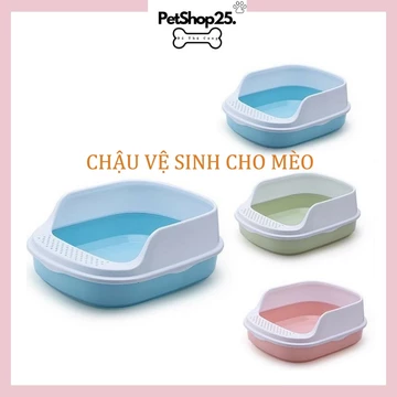 Khay vệ sinh cho mèo - Chậu cát vệ sinh cho mèo tặng kèm xẻng - Thau cát vệ sinh cho thú cưng