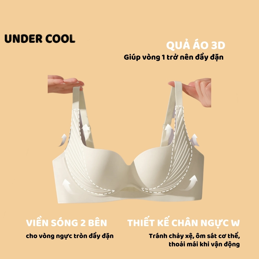 Áo Ngực Nữ UNDERCOOL Su Đúc Dày 3cm, Nâng Đỡ Vòng 1, Tạo Dáng Đầy Đặn, Mặc Áo Dài Không Lộ Viền, Êm Ái AL66
