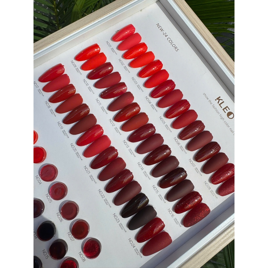 [ƯU ĐÃI SẢN PHẨM MỚI] KLEO set sơn đỏ lẻ 24 màu chuyên dụng làm nail
