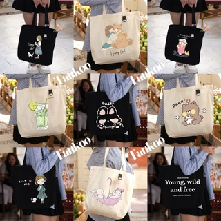 Túi tote túi canvas túi size lớn đi học đi làm túi tote vải canvas thiết kế theo yêu cầu TANKOO