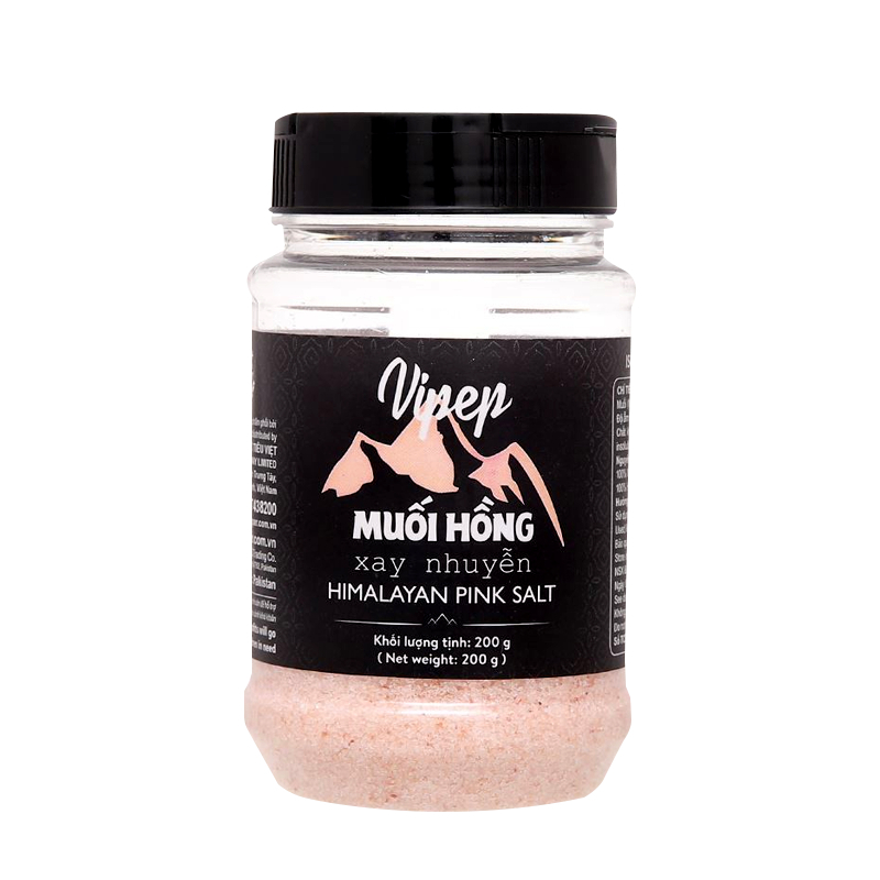 Muối hồng Himalayan Pink Salt Vipep đóng gói tại Việt Nam