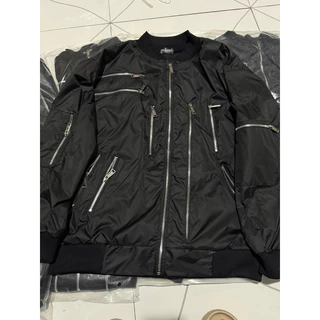 Áo khoác bomber gió 11 khoá dsq khắc chữ ( ảnh thật)