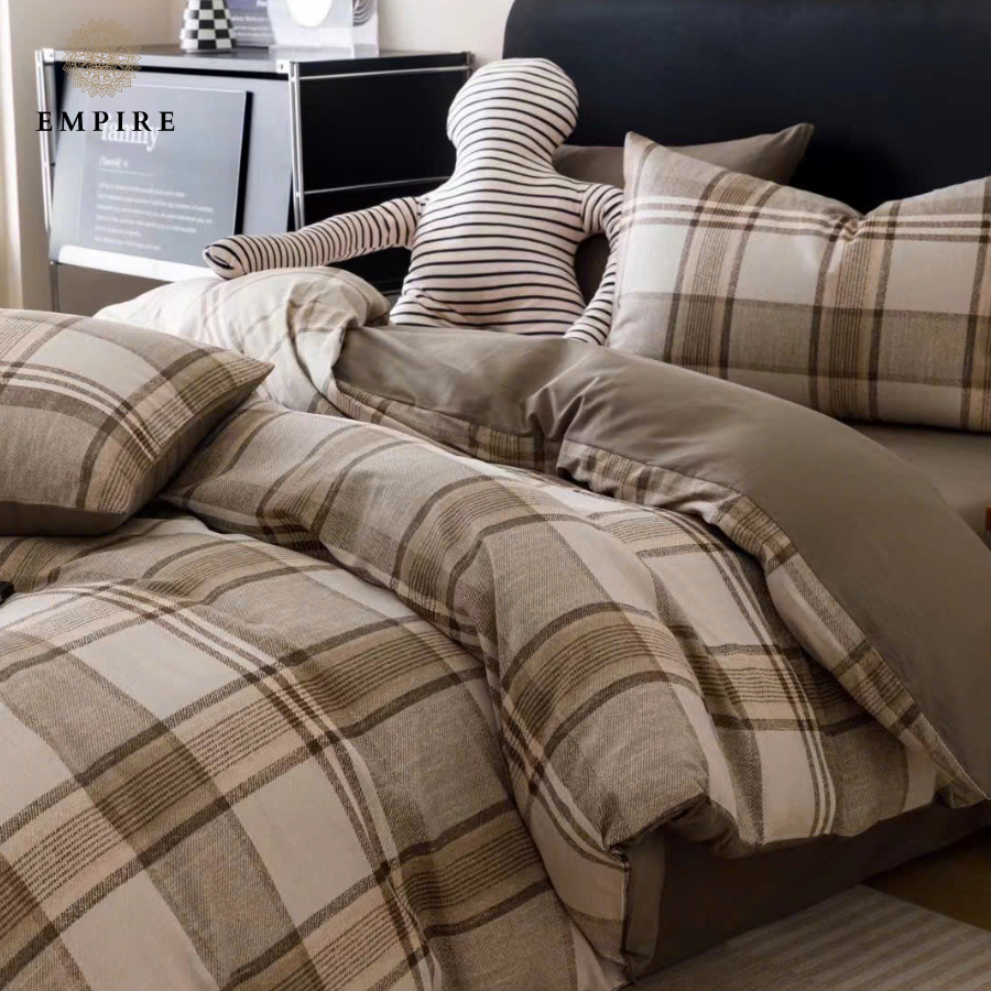 Bộ chăn ga gối nệm 4 món cotton 100% Empire chất mát mịn chăn chần bông - Empire Bedding & Decor