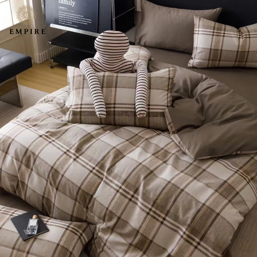 Bộ chăn ga gối nệm 4 món cotton 100% Empire chất mát mịn chăn chần bông - Empire Bedding & Decor