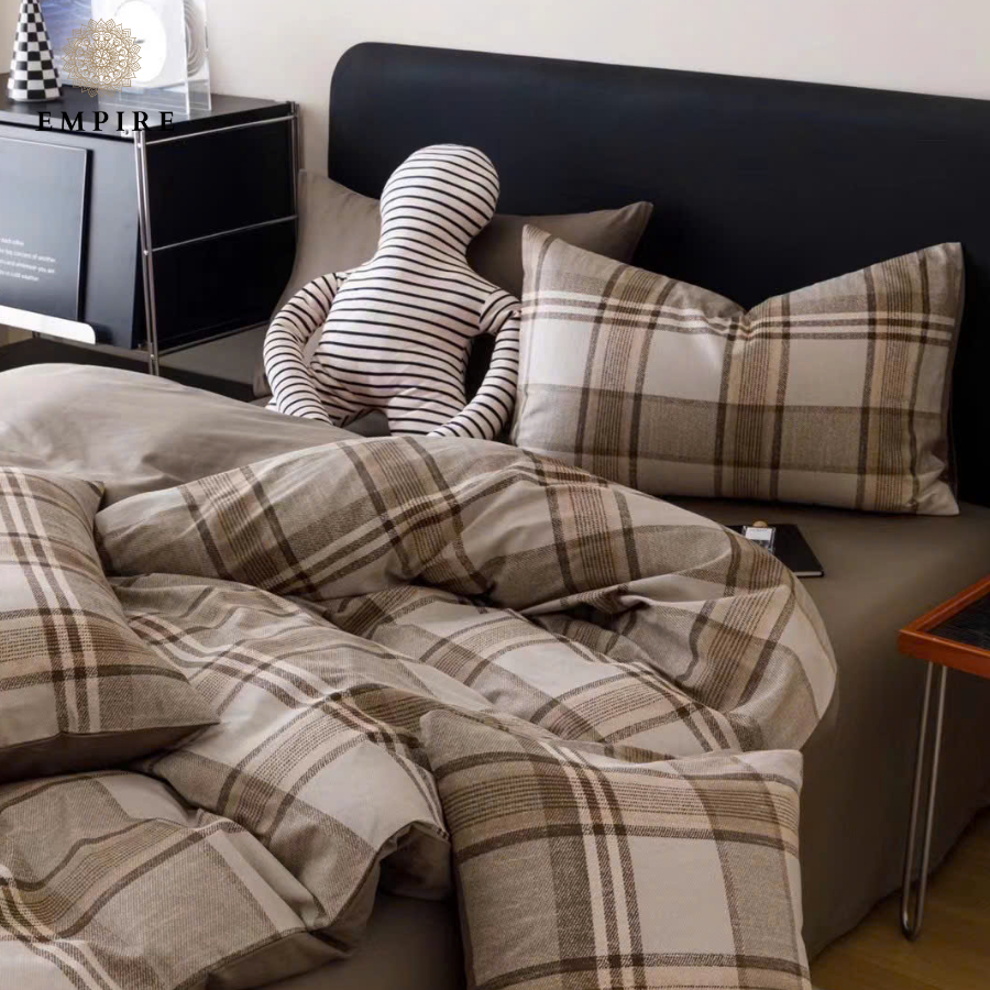 Bộ chăn ga gối nệm 4 món cotton 100% Empire chất mát mịn chăn chần bông - Empire Bedding & Decor