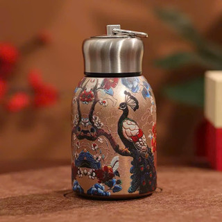 Cốc Giữ Nhiệt Chim Công Vàng Cổ Điển - Cốc Pha Trà Cao Cấp, Đựng Nước Thời Thượng, Giữ Nhiệt Lâu Dài,