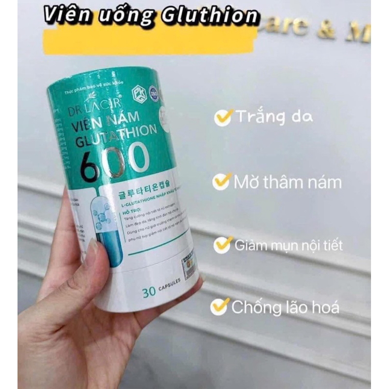 vin ung glutathione 600 chnh hng trng da Dr.Lacir, lm trng da, gim nm sm Vin ung trng da Glutathione