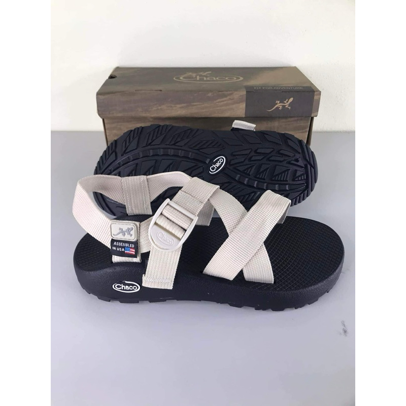 giầy sandal chaco đế thường màu trắng kem