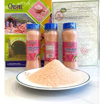 Muối Hồng Himalaya Qaisar cao cấp dùng nấu ăn, ăn kiêng hộp 500gr nhập khẩu nguyên hộp tại Pakistan