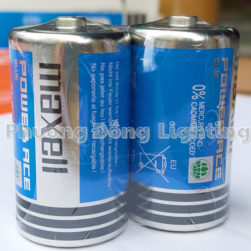 Vỉ 2 viên PIN Đại MAXELL R20C - Size D / 1.5V Chính hãng